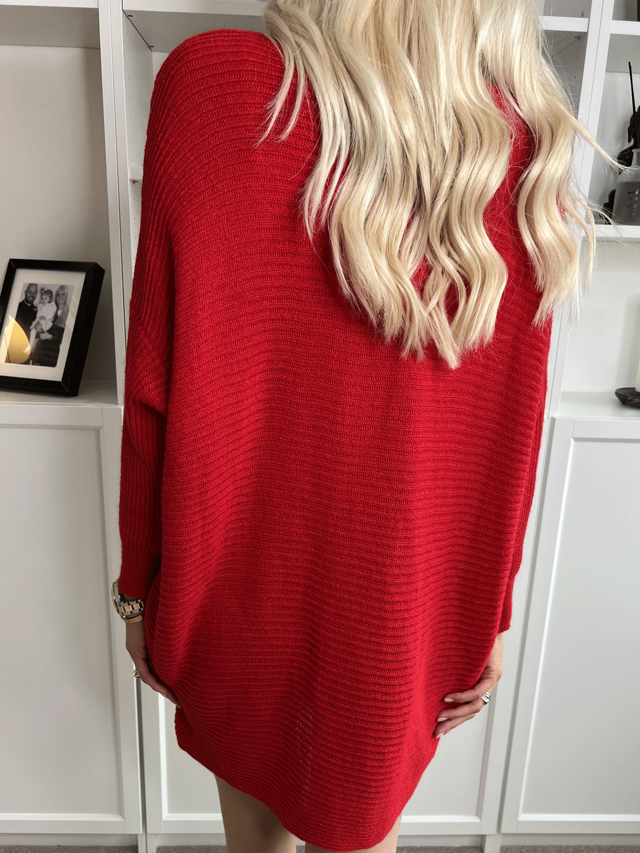 Teddy - Strikbluse med tætsiddende ærmer